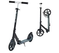 VEVOR Monopattino con 2 Ruote per Bambini da 8 Anni, Monopattino Pieghevole per Movimento della Città Carico max. 100kg Altezza Regolabile a 3 Livelli, Pedana Antiscivolo e Freno a Pedale, Nero