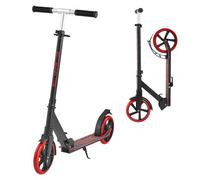 VEVOR Monopattino con 2 Ruote per Bambini da 8 Anni, Monopattino Pieghevole per Movimento della Città Carico max. 100kg 3 Altezze 900/970/1040 mm, Pedana Antiscivolo e Freno a Pedale, Nero Rosso