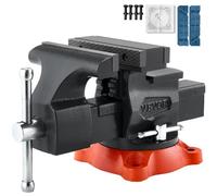 VEVOR Morsa, Apertura Massima Ganascia 140 mm, Morsa Multiuso con Base Bloccaggio Girevole 360°, Morsa da Banco in Ferro Nodulare per Carichi Pesanti, Ganasce a 2 Vie per Serraggio di Tubi Tondi