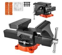 VEVOR Morsa, Apertura Massima Ganascia 203 mm, Morsa Multiuso con Base Bloccaggio Girevole 360°, Morsa da Banco in Ferro Nodulare per Carichi Pesanti, Ganasce a 2 Vie per Serraggio di Tubi Tondi