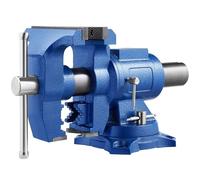 VEVOR Morsa da banco da 15,2 cm, doppia morsa girevole per impieghi gravosi, testa e corpo ruota di 360°, morsa da banco per tubi con forza di serraggio 30 kn, per dispositivi di fissaggio a morsetto