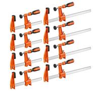 VEVOR Morsetti a Barra per Legno, Morsetti a F da 15,24 cm e 30,48 cm, Carico 272 kg, 8 Pezzi, con Cuscinetto in Plastica e Design Autobloccante, Ghisa Malleabile e Acciaio al Carbonio, per Fai Da Te