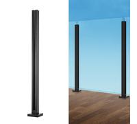 VEVOR Morsetto per Vetro, Staffa per Ringhiera in Vetro Altezza 950 m Spessore 10 mm-12 mm Morsetto per Montaggio su Vetro in Acciaio Inossidabile 304, per Balcone, Giardino, Terrazza, Scale, Nero
