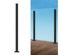 VEVOR Morsetto per Vetro, Staffa per Ringhiera in Vetro Altezza 1050 m Spessore 10 mm-12 mm Morsetto per Montaggio su Vetro in Acciaio Inossidabile 304, per Balcone, Giardino, Terrazza, Scale, Nero
