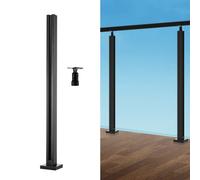 VEVOR Morsetto per Vetro, Staffa per Ringhiera in Vetro Altezza 850 m Spessore 10 mm-12 mm Morsetto per Montaggio su Vetro in Acciaio Inossidabile 304, per Balcone, Giardino, Terrazza, Scale, Nero