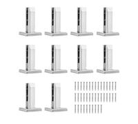 VEVOR Morsetto Vetro 10 PZ Staffa Ringhiera Quadrata Morsetto 8-12 mm Argento