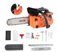 VEVOR Motosega a Gas da 25 cc Motosega a Scoppio da 305 mm 1,02 CV con Impugnatura Antiscivolo, con Doppio Serbatoio, per Taglio del Legno, Potatura degli Alberi e Disboscamento, Arancione Nero
