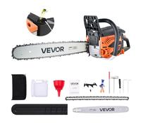 VEVOR Motosega a gas da 50,8 cm, 62 cc, motore a 2 tempi da 3,8 HP, con manico antiscivolo, motoseghe a gas con doppio serbatoio di carburante, per tagliare il legno, tagliare alberi e sgombrare