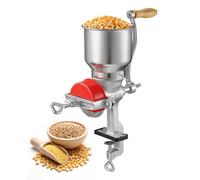 VEVOR Mulino per Cereali Manuale con Tramoggia Grande, Macinino a Mano per Spezie Grano, Noci da Cucina, Montaggio da Tavolo con Morsetto in Ghisa, Mulino Grano Mais con Coperchio Antipolvere