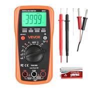 VEVOR Multimetro Digitale, Voltmetro DC/AC TRMS da 4000 Conteggi, Multimetro con Selezione Automatica per Misurazioni di Corrente, Tensione, Resistenza, Capacità, Temperatura, Diodi, Continuità