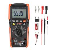 VEVOR Multimetro Digitale, Voltmetro DC/AC TRMS da 6000 Conteggi, Multimetro a Gamma Automatica per Corrente, Tensione, Resistenza, Capacità, Temperatura, Diodi, Misurazione a Bassa Impedenza