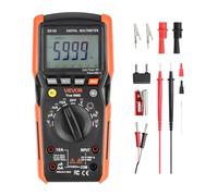 VEVOR Multimetro Digitale, Voltmetro DC/AC TRMS da 6000 Conteggi, Multimetro a Gamma Automatica per Corrente, Tensione, Resistenza, Capacità, Temperatura, Diodi, Misurazione a Bassa Impedenza