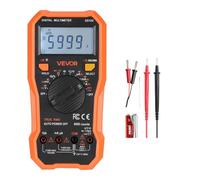 VEVOR Multimetro Digitale, Voltmetro DC/AC TRMS da 6000 Conteggi, Multimetro NCV Professionale per Corrente, Tensione, Resistenza, Capacità, Duty-Cycle, Temperatura, Diodi, Continuità