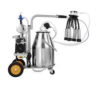 VEVOR Mungitrice Elettrica per Mucche, Secchio in Acciaio Inox 304 25 L, Mungitrice Sottovuoto Automatica a Pulsazioni, Mungitrice Portatile Tubi in Silicone per Alimenti, Pressione Regolabile