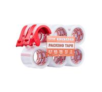 VEVOR Nastro da Imballaggio Trasparente, Anima 76,2 mm 12 Rotoli 47,8 mm x 65 Iarde, Nastro da Imballaggio con Distributore, Nastro da Imballaggio Resistente 0,068 mm per Traslochi, Spedizione Postale
