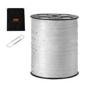 VEVOR Nastro di trazione in poliestere, 80,8 m x 1,9 cm, corda piatta, capacità di trazione 1134 kgf, nastro stampato per imballaggio, giardinaggio, elettricità commerciale, lavori di condotti, bianco