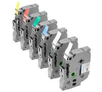 VEVOR Nastro per Etichette, 6 Pezzi, Ricariche per Etichettatrice Colorate 12 mm, per Vari Tipi di Brother P-Touch, Sostituzione per Letra Tag TZe-131, TZe-231, TZe-431, TZe-531, TZe-631, TZe-731