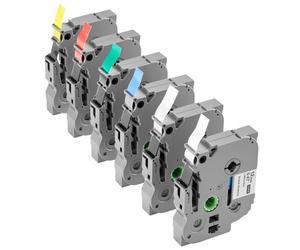 VEVOR Nastro per Etichette, 6 Pezzi, Ricariche per Etichettatrice Colorate 12 mm, per Vari Tipi di Brother P-Touch, Sostituzione per Letra Tag TZe-131, TZe-231, TZe-431, TZe-531, TZe-631, TZe-731
