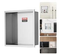 VEVOR Nicchia a muro 10x33,02x33,02cm Nicchia per doccia Nicchia in acciaio inox Monostrato 100% impermeabile Installazione della nicchia 0-40°C Temperatura di esercizio 92° Design ad angolo interno A