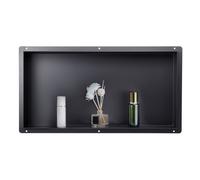 VEVOR Nicchia per Doccia, 33,0 x 63,5 x 10,2 cm, Nicchia Durevole in Acciaio Inossidabile da Incasso a Parete, Robusto Porta Sapone e Shampoo, Sigillato Impermeabile, Singolo Strato, Nero