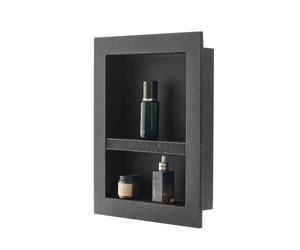 VEVOR Nicchia per Doccia, 40,6 x 50,8 x 10,2 cm con Ripiano Divisorio Mobile, Moderno Contenitore per Sapone, Angoli Squadrati, Nicchia Doccia Impermeabile Sigillato in Plastica, Nero