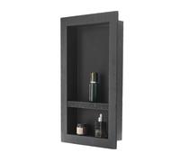 VEVOR Nicchia per Doccia, 40,6 x 71,1 x 10,2 cm con Ripiano Divisorio Mobile, Moderno Contenitore per Sapone, Angoli Squadrati, Nicchia Doccia Impermeabile Sigillato in Plastica, Nero