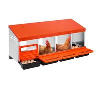 VEVOR Nido per Polli 1060 x 525 x 475 mm Nido per Galline a 4 Scomparti, Stabile Resistente alla Corrosione, con Nidi Inclinati, Fori sul Fondo e Piattaforma di Riposo, Adatto a Diverse Razze di Polli