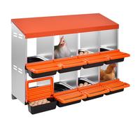 VEVOR Nido per Polli in Metallo 8 Scomparti Nido per Galline con Nidi Inclinati