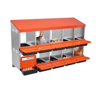 VEVOR Nido per Galline a 2 Livelli Nido per Raccolta Uova con 10 Scomparti, Scatole per Deposizione delle Uova in Metallo con Coperchi Protettivi, Estraibile, per Galline, Anatre