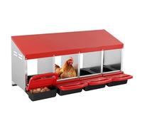 VEVOR Nido per Polli 1060 x 525 x 475 mm Nido per Galline a 4 Scomparti, Stabile Resistente alla Corrosione, con Nidi Inclinati, Fori sul Fondo e Piattaforma di Riposo, Adatto a Diverse Razze di Polli
