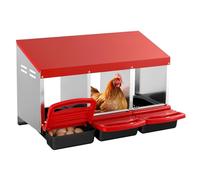 VEVOR Nido per Polli 796 x 525 x 475 mm Nido per Galline a 3 Scomparti, Stabile Resistente alla Corrosione, con Nidi Inclinati, Fori sul Fondo e Piattaforma di Riposo, Adatto a Diverse Razze di Polli