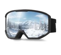 VEVOR Occhiali da Sci Maschera da Neve Revo Rivestimento Arancione Montatura OTG, Occhiali da Snowboard, TPU, Doppia Ventilazione Antiappannamento, Maschera da Motoslitta, Motocross