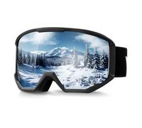 VEVOR Occhiali da Sci Maschera da Neve Revo Rivestimento Argento Montatura OTG, Occhiali da Snowboard, TPU, Antiappannamento, Schiuma Strato Triplo, Maschera da Motoslitta, Motocross