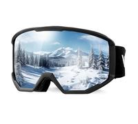 VEVOR Occhiali da Sci Maschera da Neve Revo Rivestimento Ice Blue Montatura OTG, Occhiali da Snowboard, TPU, Doppia Ventilazione Antiappannamento, Maschera da Motoslitta, Motocross