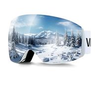 VEVOR Occhiali da Sci Maschera da Sci, Occhiali da Snowboard, Lenti Sferiche con Rivestimento Revo Rosa, Antiappannamento, Schiuma Strato Triplo, Montatura OTG, Maschera da Neve per Motocross