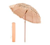 VEVOR Ombrello in paglia Hawaii, 2 m, inclinabile, ombrellone da spiaggia con paglia PP e 8 barre in metallo, ombrellone da giardino, ombrellone da mercato, ombrellone da terrazza, bordo piscina