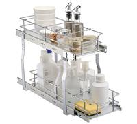 VEVOR Organizer Estensibile per Armadio 215 x 533 x 385 mm, Ripiani Estraibili per Carichi Pesanti, Cassetti Estraibili in Acciaio Cromato, Cassetto per Armadio Cucina Domestico Bagno Sotto Lavandino