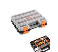 VEVOR Organizer per attrezzi Sortmaster con 34 scomparti e 24 divisori rimovibili, scatola di assortimento in PP per piccole parti con chiavistello di sicurezza e manico per dadi, bulloni, viti,