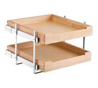 VEVOR Organizzatore Estensibile per Armadio a 2 Ripiani, 350 x 533 mm Ripiano Estraibile per Cassetto con Meccanismo di Chiusura Ammortizzata, Organizzatore per Armadietto Base Regolabile per Cucina