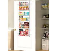 VEVOR Organizzatore per Dispensa Sopra Porta, Organizzazione e Stoccaggio della Dispensa 6 Ripiani, Porta Spezie Sospeso in Acciaio Resistente, Ripiani Regolabili per Condimenti Parete Bianco