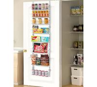 VEVOR Organizzatore per Dispensa Sopra Porta, Organizzazione e Stoccaggio della Dispensa 8 Ripiani, Porta Spezie Sospeso in Acciaio Resistente, Ripiani Regolabili per Condimenti Parete Bianco