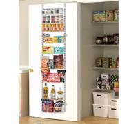 VEVOR Organizzatore per Dispensa Sopra Porta, Organizzazione Stoccaggio della Dispensa 9 Ripiani, Porta Spezie Sospeso in Acciaio Resistente, Ripiani Regolabili per Condimenti Parete, Bianco