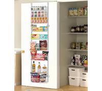 VEVOR Organizzatore per Dispensa Sopra Porta, Organizzazione Stoccaggio della Dispensa 9 Ripiani, Porta Spezie Sospeso in Acciaio Resistente, Ripiani Regolabili per Condimenti Parete, Bianco