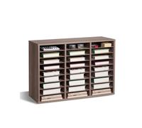 VEVOR Organizzatore per Documenti, Cassetta Postale con 27 Scomparti, Smistatore con Ripiani Rimovibili, Organizzatore di Letteratura in Legno Truciolato per Ufficio File, Documenti Nero Grigio