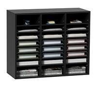 VEVOR Organizzatore per Documenti in Legno 24 Scompartimenti Nero Carico Singolo 10kg Rimovibili e Regolabili, Portadocumenti 73,7 x 30,5 x 62 cm per Libri Documenti Fumetti Moduli 24 Scompartimenti