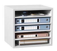 VEVOR Organizzatore per Documenti in Legno 5 Scompartimenti Bianco Carico Singolo 10 kg Rimovibili e Regolabili, Portadocumenti 35,5 x 30,5 x 33 cm per Libri Documenti Fumetti Moduli 5 Scompartimenti