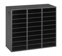 VEVOR Organizzatore per Documenti in Legno con 27 Scomparti Colore Nero, per Ufficio Casa Aule Scolastiche Sale Posta, Organizer da Appoggio per Archiviazione Carte Lettere, con Ripiani Regolabili