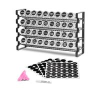 VEVOR Organizzatore per Spezie per Armadietto con 36 Barattoli per Spezie Vuoti, Coperchi, Etichette per Spezie e Imbuto, Set Completo, Organizzatore per Condimenti, 463x118x282 mm