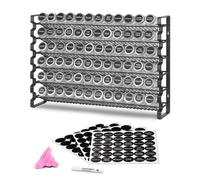 VEVOR Organizzatore per Spezie per Armadietto con 72 Barattoli per Spezie Vuoti, Coperchi, Etichette per Spezie e Imbuto, Set Completo, Organizzatore per Condimenti 591x118x407 mm