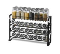 VEVOR Organizzatore per Spezie Staccabile per Armadietto, Contenitori per Condimenti Impilabile a 4 Cravatte, Porta Spezie per Dispensa da Cucina da Banco o da Parete, 401x116x271 mm